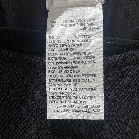 Chico's Top Women's Size 3 (16-18) Black Floral Embroidery Sheer Long Sleeves‎ - Picture 7 of 9